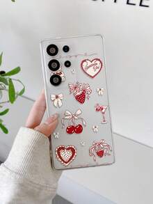 1个心形草莓熊图案透明软TPU手机壳，防震防刮防指纹，摄像头开孔精准，兼容三星、Pixel、Infinix、Redmi等品牌手机。 - 彩色 - 查看 6