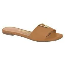 Vizzano Slide Sandal With Textured Strap And Metallic Logo Detail - Camel - View 3