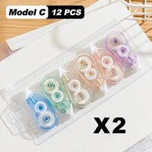 Correction Tape 3/6/12 PCS, For Smooth Error Covering, School Exams & Office Documents, Suitable For School And Office Household Items Back To School - Sets - View 13