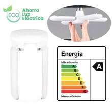 Bombilla LED Plegable 4 Aspas 60W 6500K Luz Blanca 25 cm - Lámpara LED de Alas Plegables, Foco LED Ajustable, Luz LED de Garaje, Bombilla de Ventilador LED, Lámpara LED Deformable, Foco LED de 4 Hojas, Bombilla LED Multiángulo, Ahorro Energía Eléctrico, Eficiencia - luz blanca - Ver 11