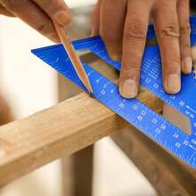 7-Inch Aluminum Alloy Triangle Ruler, Thickened 90 Degree Square, Multi-Functional Triangle Tool For Woodworking And Drawing, Precise Angle Measurement - Blue - View 7
