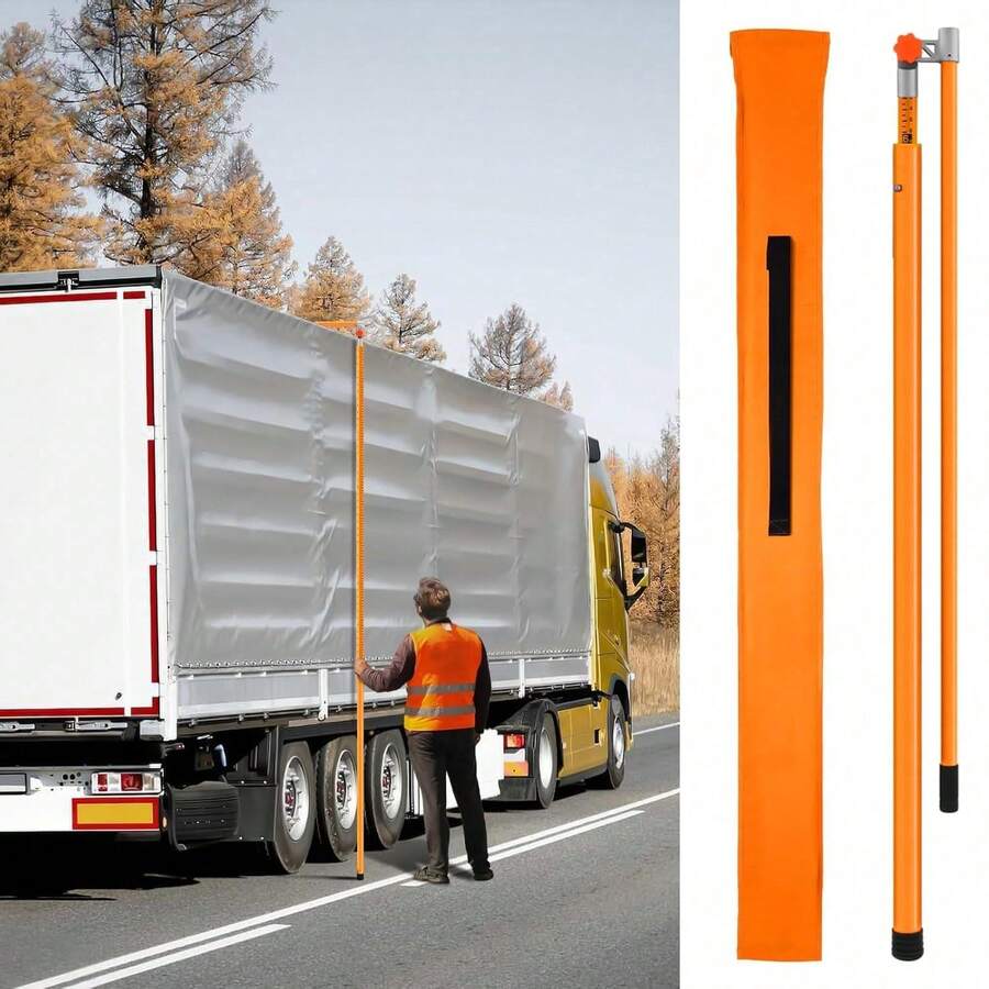 GCCSJ Height Measuring Stick,20FT Load Height Measuring Stick, Metric& Imperial, Sturdy Fiberglass Truck Height Stick With Adjustable Pole,Professional Non-Conductive Truck Height Measuring Stick For Trucks Car Haulers Trailer - A - View 1