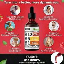 Bestseller!Vitamin B12 Raspberry Liquid Supplement Drops With B6, B1, Niacin & Folate - Edible Support For Energy, Brain & Heart, Non-GMO & Gluten-Free, 4 Fl Oz.Supplement Vitamin,Free Shipping. - 1 Piece - View 10