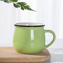 1 Stück abgerundete Keramik Kaffeetasse/Becher, einfach zu greifen, vielseitig einsetzbar, geeignet für Büro, Zuhause, alle Getränke, tolles Geschenk - Verschiedenfarbig - Übersicht 16