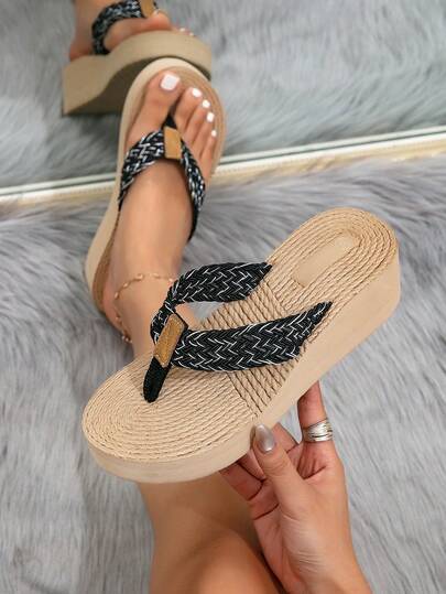 صنادل نسائية صيفية كاجوال متعددة الاستخدامات، صنادل ذات نعل سميك عصرية