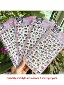 一套可爱卡通3D泡泡贴纸，适合女孩，迷你图案，可用于装饰儿童奖励贴纸、笔记本、手机壳和CMOS相机。 - 彩色 - 查看 8