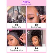 ZHENDEFA 360度全蕾丝前置隐形卷发假发，200%密度预剪卷发真人发假发，360度全蕾丝设计，无需胶水，女士适用 - SNatural - 查看 11