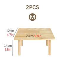 1pc Hamster 2-Layer Platform Landscaping Supplies, Hamster Platform, Rattan , Climbing Wooden Table Hamster Toy, Suitable For Small Pets - Multicolor - View 13