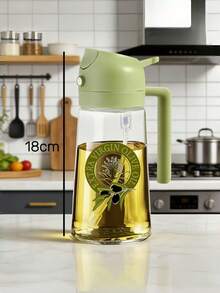 1pc Multi-Purpose White Plastic Spray Oil Dispenser Bottle, Refillable Transparent Measuring Oil Bottle, Suitable For Cooking, Baking, Grilling And Salad - Multicolor - View 8