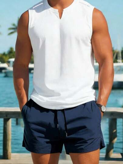 Men's Outdoor Gradient Color T-Shirt And Shorts Summer Sports Suit