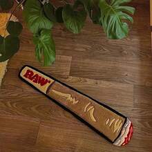 1pc Unique & Interesting Cigarette Pattern Shaggy Anti-Slip Carpet, Suitable For Bedroom & Living Room, Fashionable & Decorative - Mocha Brown - View 6