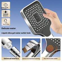 三层PP过滤系统，过滤99%铁和沉淀物，三种模式：水疗淋浴按摩，食品级德国电镀，5分钟轻松安装，一年保修，手持花洒，浴室全套浴缸水管。 - 黑色 - 查看 5