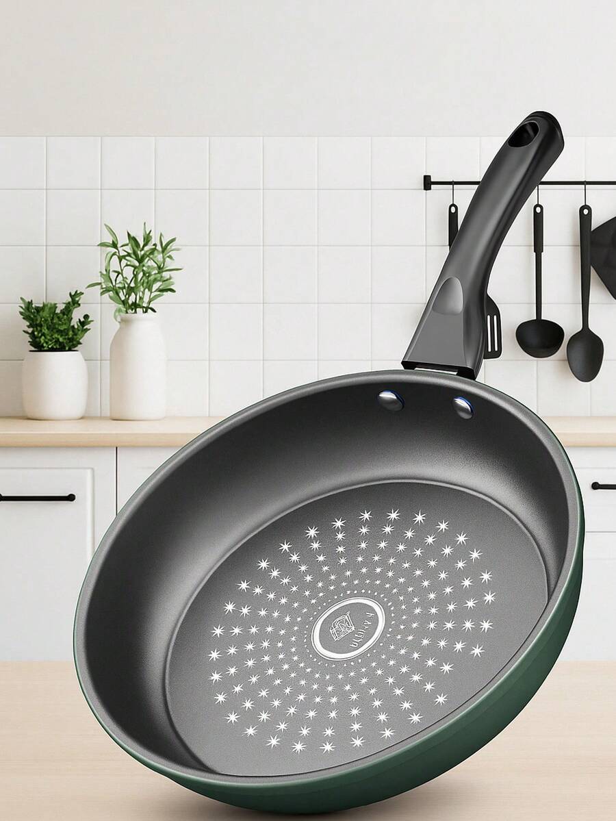 Sartén Plana Antiadherente Verde para Cocina,Sartén Multiuso sin Tapa para Mariscos, Huevos y Panqueques,Cacerola Ligera de Calentamiento Uniforme para Uso Diario en el Hogar