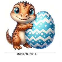 1pc/2pcs/3pcs Easter Egg & Dinosaur Heat Transfer Stickers, Iron-On And Washable, Applicable To T-Shirts, Jeans, Sweaters, Handbags, Pillows, Cushions - L - View 2