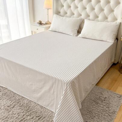 1件装100%纯棉床单，水洗棉，柔软舒适，男女通用，适合宿舍、学校、卧室装饰，简约风格