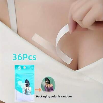 36 Pieces Of Transparent Light-Colored Double-Sided Tape - Strong Adhesion Without Residue, Low Visibility Design Suitable For Underwear, Bras, Clothing Adjustments, And Fashion Repairs, Durable And Easy To Use, Underwear Accessories, Seamless Adhesion, Minimalist Style, Invisible Adhesive, Underwear Support, Invisible Adhesion, Strong Fixing Tape, Specially Designed For Users Of Intimate Apparel