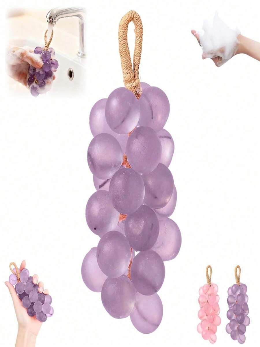 Xà phòng hương nho, xà phòng làm sạch đa năng hương thơm tự nhiên, thiết kế treo tiết kiệm không gian trang trí phòng tắm, xà phòng trang trí, đồ trang trí nhà cửa tự làm thanh lịch và lựa chọn quà tặng, thích hợp để rửa tay và quà tặng rửa tay thoáng mát. - Nhiều màu - Xem 1