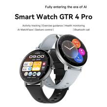 GTR 4 Pro Smart Watch, 1.45" IPS High-Definition Touchscreen, Silicone Strap, Bluetooth Calling, Waterproof, Voice Assistant, NFC Access, AI Smart Watch Face, Multi-Function Smart Watch - Grey - View 3