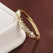 1pc Fashion Heart Shaped Artificial Zirconia Stone Women Ring - Multicolor - View 26