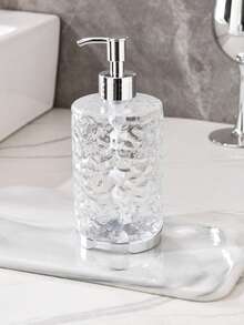 Dozator de săpun lichid reîncărcabil pentru baie, corp transparent ondulat, poate conține demachiant facial, gel de duș și alte lichide, dozare ușoară, articole de toaletă de călătorie, decor DIY pentru casă, accesorii pentru baie, decor de Crăciun, sticlă de reumplere cu agent de curățare cu arc și valuri de apă - clar - Vizualizare 7