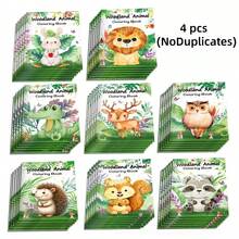 Forest Animal DIY Coloring Book - Lion, Crocodile And Wild Animal Cartoon Doodle Painting Book, Suitable For Party, Parent-Child Interaction, Adventure, Perfect Gift For Back To School Season For Little Adventurers, Animal Lovers And Creative Learners - Multicolor - View 11