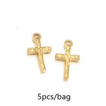 5pcs/Pack Stainless Steel Cross Pendant, Fashionable Personalized Necklace Bracelet Earring Jewelry Making Cross Pendant, Anti-Allergy Jewelry DIY Pendant Accessories - Pendant - View 9