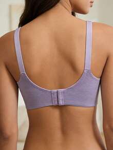 Sujetador de lactancia para maternidad, sin cables, anti-caída, sujetador de amamantamiento posparto con diseño de apertura con clip - Púrpura malva - Ver 2