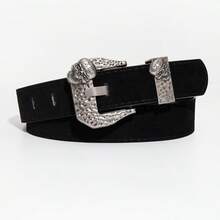 1pc Holiday Casual Skeleton & Leaf Pattern Metal Buckle Women's Belt, Suitable For Daily Commute, Festival Party, Versatile With Jeans - Multicolor - View 12