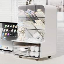 Hộp đựng cọ xoay 360° - Hộp đựng bằng nhựa màu trắng thời trang, thích hợp để đựng cọ vẽ, văn phòng phẩm và dụng cụ trang điểm, phụ kiện bàn làm việc tiết kiệm không gian với thiết kế bóng bẩy, vật dụng thiết yếu cho bàn trang điểm, văn phòng và studio nghệ thuật. - Màu trắng (Kiểu A) - Xem 14