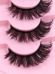 7 Pairs False Eyelashes Natural 3D Fluffy Faux Mink Eyelashes Wispy Lashes Volume Crossed Strip Lashes Fake Eyelashes With Black Band Eye Lashes Thick And Soft Curly Eyelashes For Parties Festival And Cosplay Manga Lashes - Criss Cross lashes - View 3