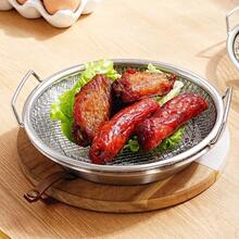 Stainless Steel Kitchen Cooking Set: Strainer + Round Tray, Kitchen Oil Drainer (20/22cm) - Multicolor - View 9