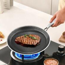 TIROTO 304 Stainless Steel Frying Pan, Non Stick Surface, Induction And Gas Compatibility, Uniform Heat Distribution, Easy To Clean Modern Steak, Egg, Fish, Pasta, Pizza Cookware - 18.6in - View 6