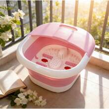 Bañera plegable de 1 pieza para el hogar, calentador de pies spa masajeador, terapia infrarroja pie spa masajeador, - Rosa - Ver 8