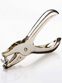 Single Hole Punching Pliers With A Hole Diameter Of 6mm/3mm, Metal One Handed Punching Machine, Portable Mini Punching Machine, Suitable For Paper And Cards, Manual Punching Machine, Circular Folder, School Supplies - Silver - View 5