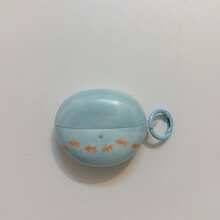 Ocean Minimalist Blue Tie Dye Single Line Goldfish Design Earphone Case, Compatible With Huawei Freebuds 7i, Freebuds 2 New Version, Freebuds SE3, Freebuds 5i, Pro 3 Cute Korean Style Earphone Case - Blue - View 8