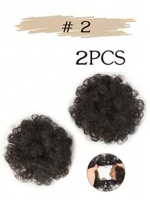 2件装儿童假发发髻合成耐热假发，可爱花苞发髻假发，婴儿假发发髻，儿童接发，发髻。 - 彩色 - 查看 30