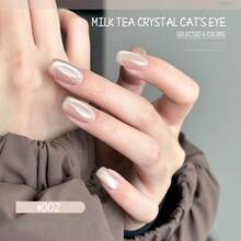 MIANEL 10ml 冬季畅销奶茶猫眼凝胶指甲油，2026新款透明裸色玻璃珠猫眼指甲油，白色指甲油，美甲用品，粉色指甲油，新年指甲油，冬季指甲油套装，适合情人节送给女性的礼物 - 彩色 - 查看 4