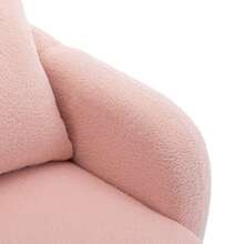Modern Teddy Velvet Sofa Chair, Chair With Extra Thick Cushion, Unique, Solid Wood Legs, Multicoloured Optional. - Pink - View 9