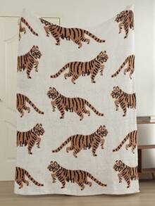 A Diamond-Shaped Pure-Color Knitted Blanket, Featuring A Nordic Style With Rectangular Fringed Edges, Ideal For Office Naps, Bed Covers, Bed End Covers, And Sofa Covers, Suitable For Daily Use - Half-velvet Tiger Beige - View 6