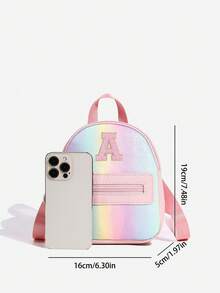1 chiếc balo nữ cổ điển dễ thương với 26 chữ cái từ A-Z, thiết kế dây đeo vai có thể điều chỉnh, món quà lý tưởng cho ngày Valentine, phù hợp cho sử dụng hàng ngày, ngoài trời, trường học, du lịch, leo núi, dễ mang theo. - Hồng - Xem 5