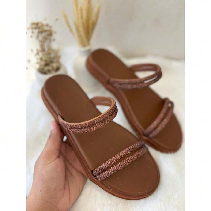 Girls' Flat Sandal With Comfortable Insole - Premium Fashion - New Release - 駝色 - 查看 1