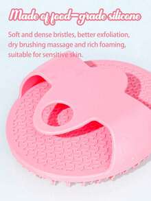 1pc Soft Silicone Body Exfoliating Brush, Handheld Shower Cleansing Brush, Removes Calluses & Gently Massages, Travel Essential Unisex Gift For Home Use - A - View 3