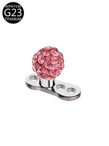 1 pieza Implante de bola de cristal de titanio, hipoalergénico, pendiente incrustado para perforación de piel, apto para uso diario, bola de 3mm, 4mm - Plateado - Ver 17