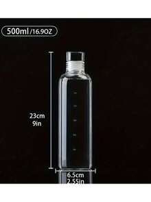 1pc/Portable Large Capacity Plastic Water Bottle, Beautiful Shaker, Travel Essentials, Glass Juice Bottle, Water Bottlepp - Multicolor - View 10