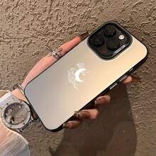 Moon Design Mirror Phone Case It Is Compatible With IPhone 17/16/15/14/13/12/157 Pro Max/Pro/Plus Models. It Features A Stylish And Minimalist Design And Provides Shockproof And Abrasion-Resistant Protection. - 黑色 - 查看 4