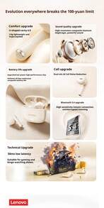 Lenovo 联想EA175半入耳式蓝牙耳机，13mm驱动单元，4-5小时播放时间，Type-C充电 - 均碼 - 查看 2