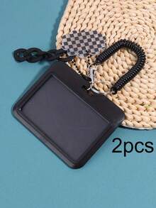 1pc Elegant Acrylic Card Holder With Heart Decor Keychain - For ID/Credit Card Storage & Protection, Fashionable Pendant Keychain, Gift For Friends - Multicolor - View 17