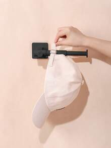 1/2/3pcs L Shaped Baseball Cap Storage Rack Wall Mount Hat Belt Organizer Hooks - Black - View 2