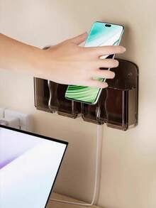 Multi-Function Mobile Phone Holder, Wall-Mounted Storage Box For Living Room, Bedside, Holds Phone, Remote Control, Charging Stand, No Drilling Required - متعدد الألوان - مشاهدة 3