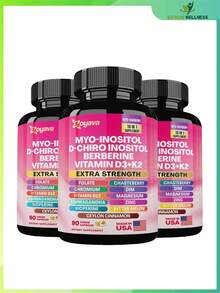 Zoyava Hormone & Cycle Support – Women's All-In-One Supplement With Myo-Inositol, D-Chiro Inositol & 13+ Active Ingredients – 90 Vegan Capsules – Made In USA - 3 Bottles - View 8